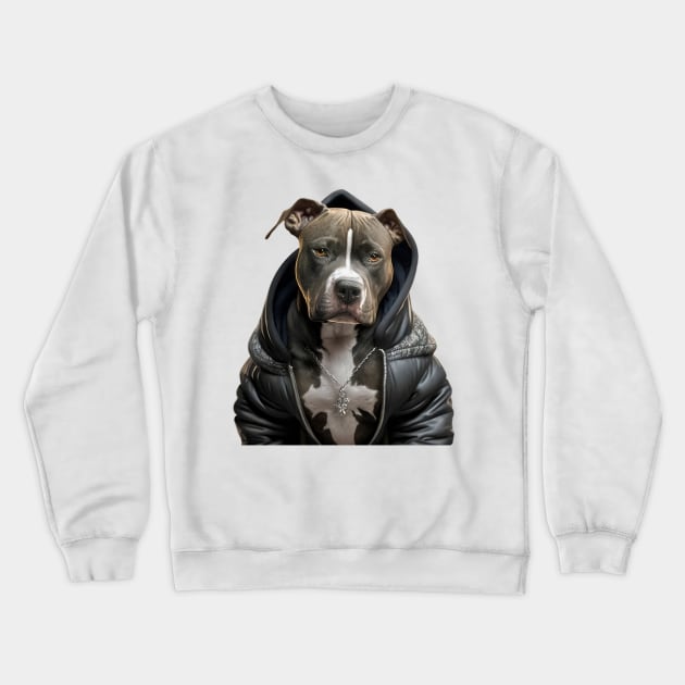 American Staffordshire Terrier Harlem style Crewneck Sweatshirt by Unboxed Mind of J.A.Y LLC 